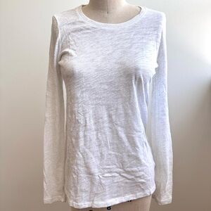 ATM Anthony Thomas Melillo White Long Sleeve Fitted Tee